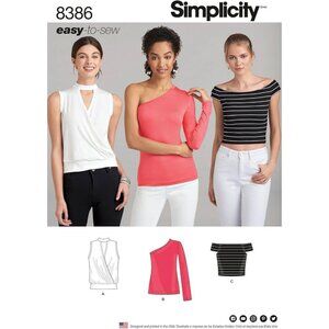 Simplicity Pattern 8386 Womens Knit Tops Sewing Pattern Sizes‎ 4-12